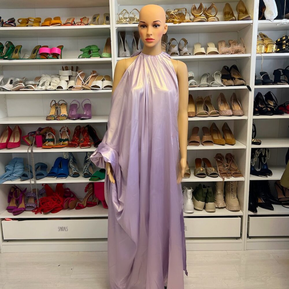 Akira Purple Tie Shoulder Maxi Dress